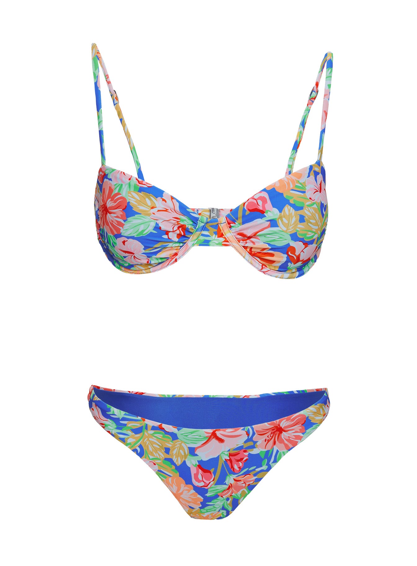 Sarah Underwire Bikini Top Blue Floral - Image 5