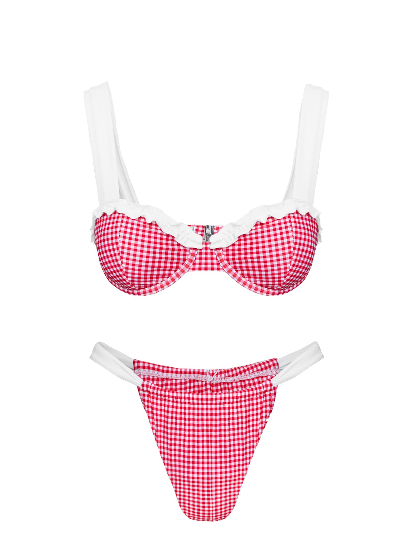 This Summer Underwire Bikini Top Red Gingham - Image 5
