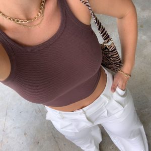 Wild Eyes Tank Top Brown