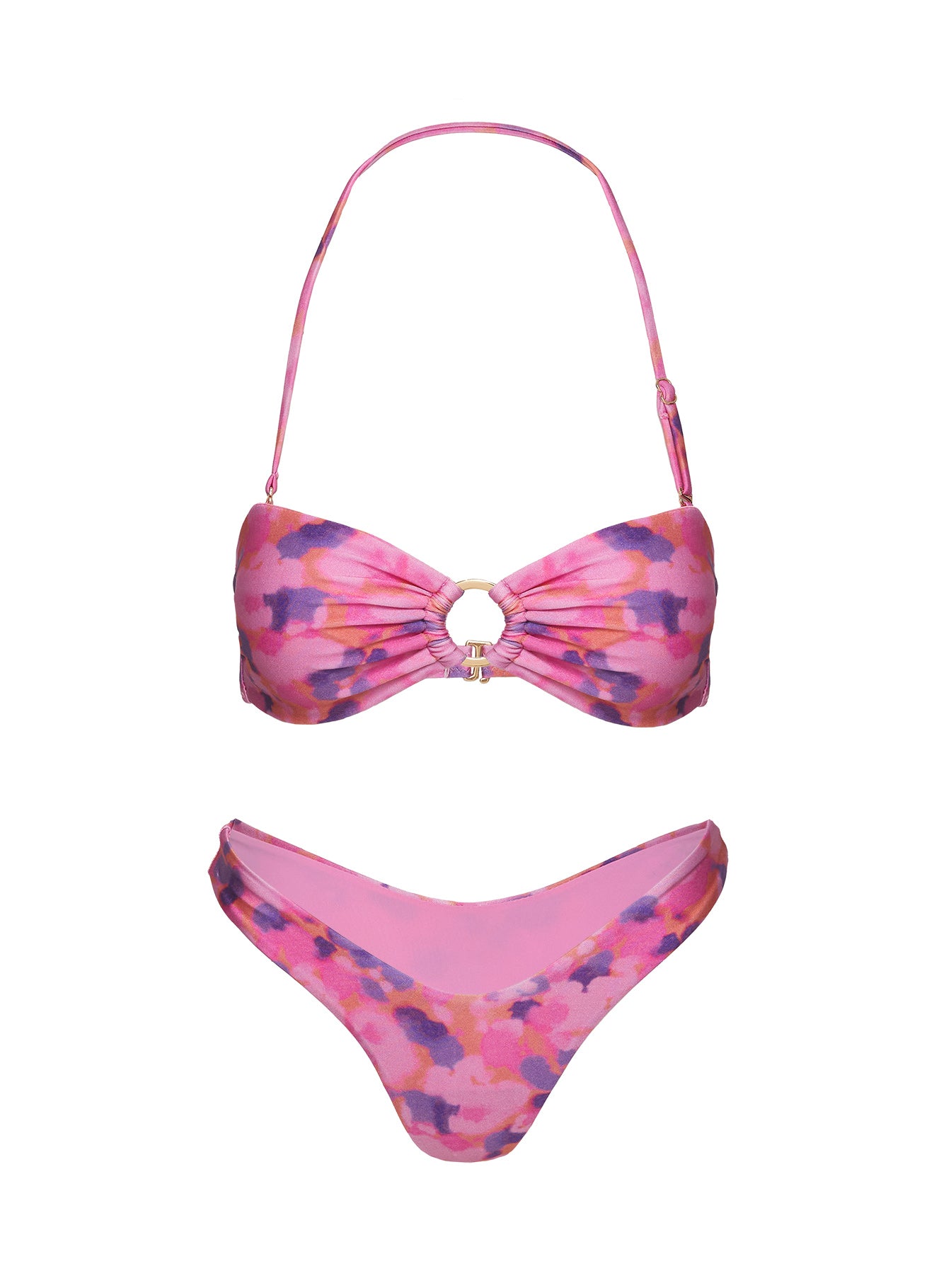 Zyair Bandeau Bikini Top Purple Floral - Image 5